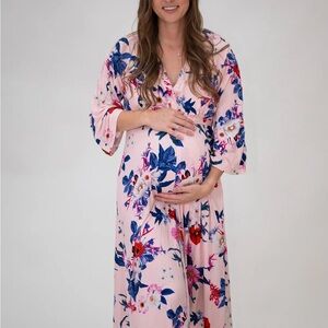 Lila Amelia Floral Maternity Robe